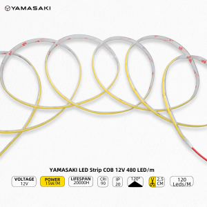 YAMASAKI LED Strip COB 12V | 480 LED/m Dotless