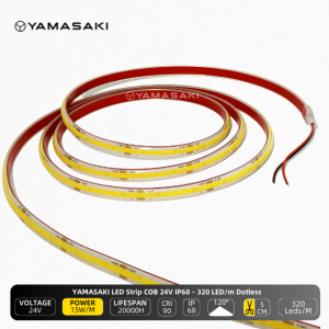 YAMASAKI LED Strip COB 24V IP68 Gel Waterproof Dotless