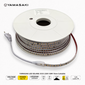 YAMASAKI LED Selang 220V SMD 3535 120LED/M 50 Meter 10Cm Cuttable Premium Quality