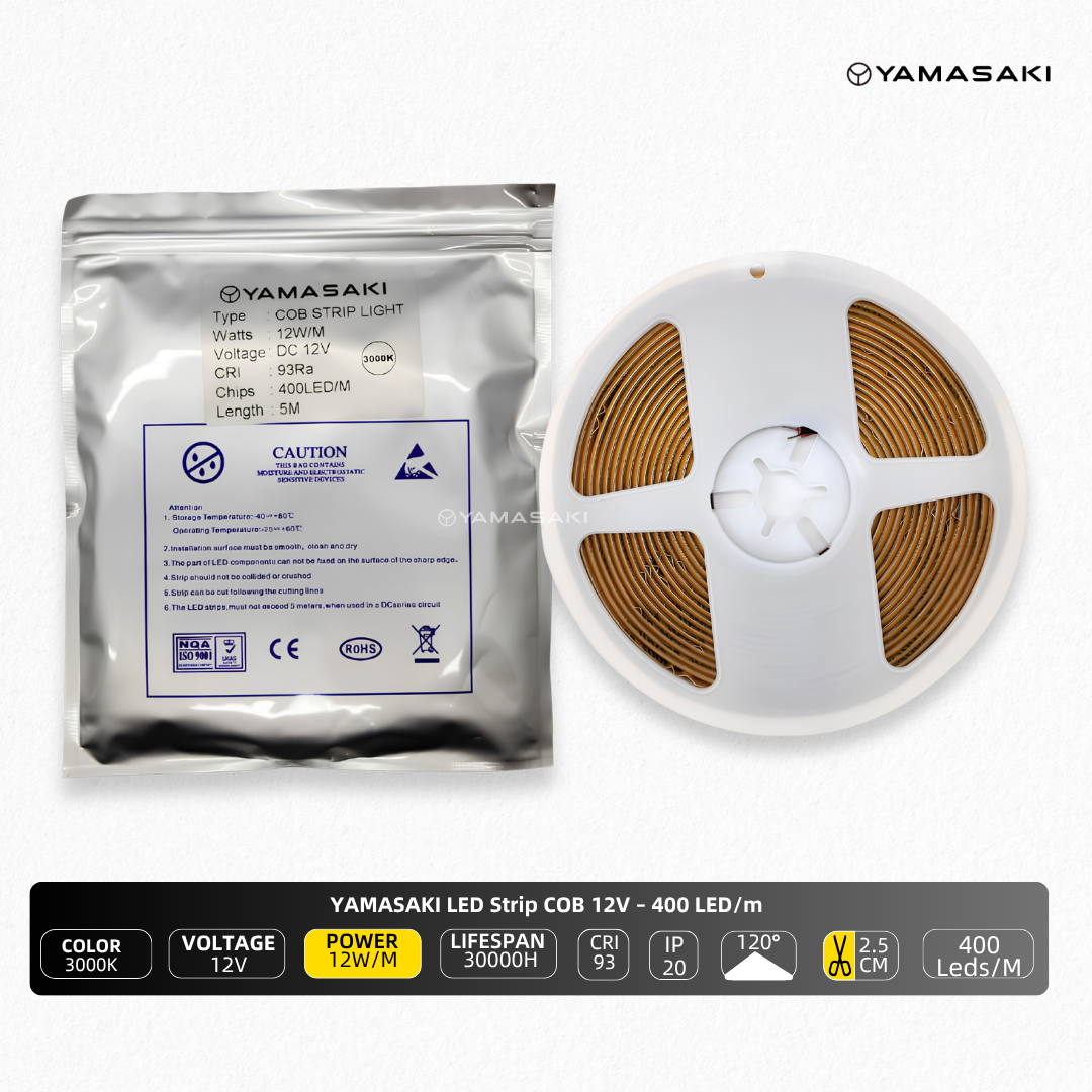 Yamasaki LED Strip COB 12V 400 LED/m 5M - Image 7