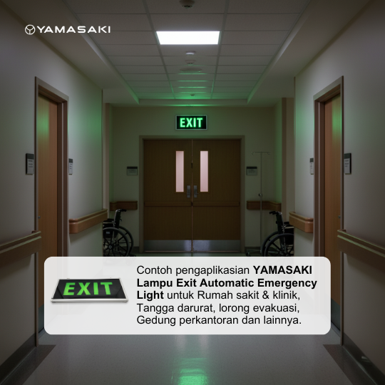 YAMASAKI Lampu Exit Automatic Emergency Light Kualitas Premium - Image 4